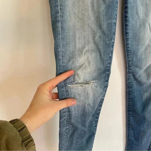 Mother The Looker Ankle Fray Blue Jeans in Birds of Paradise Wash Womens Size 26 - Picture 5 of 12